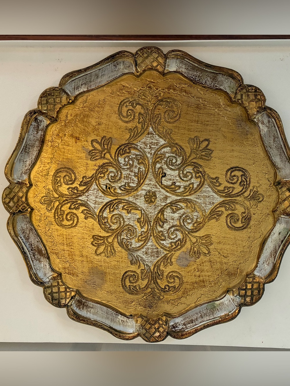 Gold Ornate Wall Plaque - Decorative Home Wall Decor